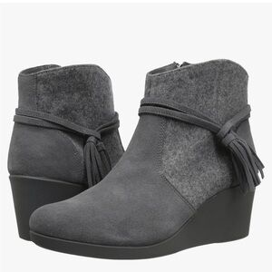 CROCS Women's Leigh Suede Wedge Bootie Ankle